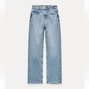 Zara high-rise straight leg jeans